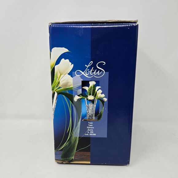 Capri Crystal Lotus Clear Vase 10" x 3.25" Genuine 24% Leaded Crystal New in Box - Picture 11 of 13